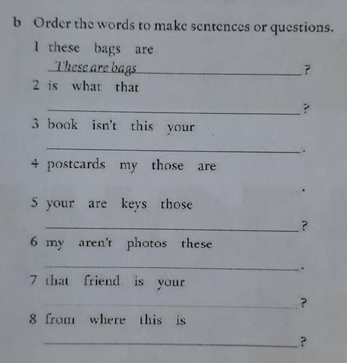 Order the words to make sentences or questions.​