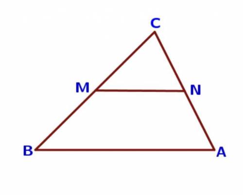 В треугольнике ABC отмечены середины M и N сторон BC и AC соответственно. Площадь треугольника CNM р