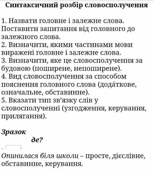 Мрії подорожувати. Розмовляв з товаришем. (Проаналізувати словосполучення за схемою.) ​