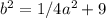 b^2=1/4a^2+9