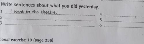 11.5 Write sentences about what you did yesterday. 1 I went to the theatre. 4 2 5 6​