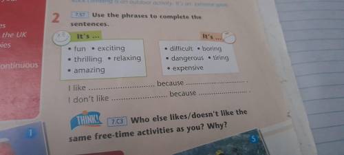 Ex2 Use the phrases to complete the sentences