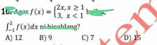 Если f(x) то найдите интеграл от 2 до -1 f(x)​