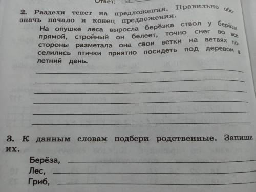 Раздели текст на предложения. Правильно обозначь начало и конец предложения.