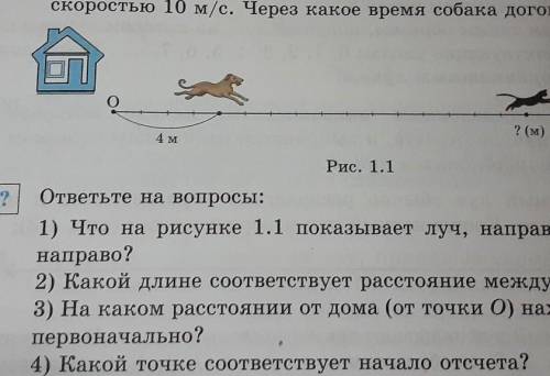 4 м ? (м) ? Рис. 1.1 ответьте на вопросы: 1) Что на рисунке 1.1 показывает луч, направленный слева н