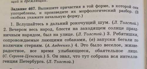 выпишите причастия в той форме ,в которой они употреблены и произведите их морфологический разбор(в