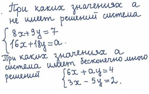 При каких значениях a не имеет решений система