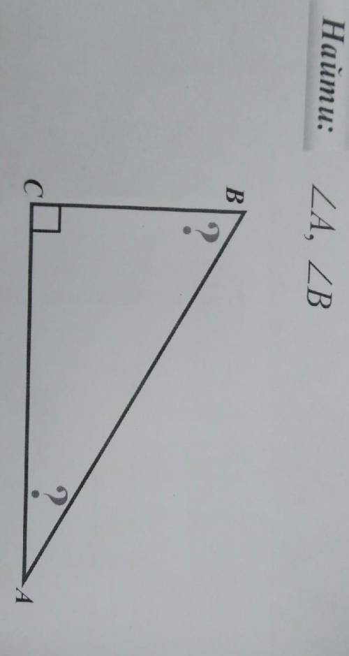 Дано: треугольник ABC Угол C прямой Найти Угол A и Угол B