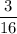 \dfrac{3}{16}