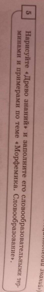 5.Нарисуйте Древо знаний и заполните его словообразовательными терминами и примерами по теме Морф