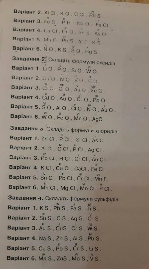 : 1 задание: 1. Визначення валентності у формулах бінарних сполук І рівень Завдання 1. Визначте вале