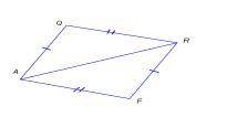 Дано: АQ= R F, Q R=AF. Доказать равенство треугольников A Q R и R F A.