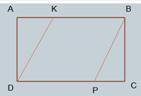 Дано: ABCD – прямоугольник, AB = 8, BC = 4, AK : AB = 3 : 8; CP : CD = 3 : 8. Найти: PDKBP, SDKBP.