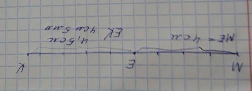 Начертите отрезок МК, длина которого равна 8см 5 мм, отметьте на нём точку Е. Запишите все образовав