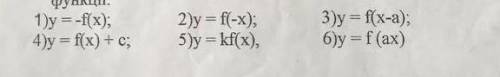 На примерах объясните как можно из графика функции y = f(x) получить график функции: