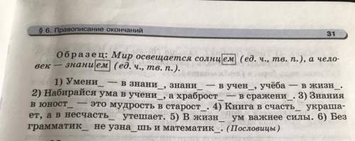 спишите, вставляя окончания вместо пропусков. укажите грамматические значения окончаний существитель