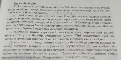 Қоректік тізбек конспект жазып бериндерши отинемин