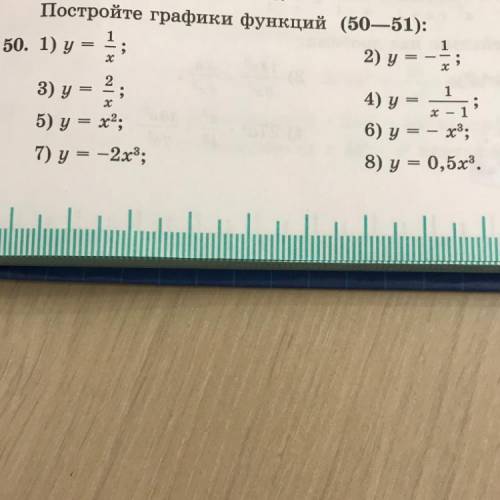 1 - х 1 Постройте графики функций (50—51): 50. 1) y = 1; 2) y = 3) у = 2; 4) y = 5) у = х2; 6) y = —