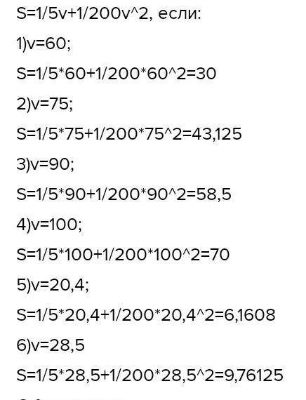 S = + если: 1 3. Найдите числовое значение выражения S = - v+ 2 200 1) у = 60; 2) y = 75; 3) у ​8 Кл