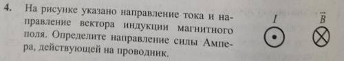 Определить направление силы Ампера по рисунку.