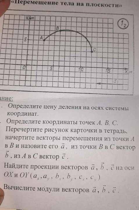 Определите координаты и вектора