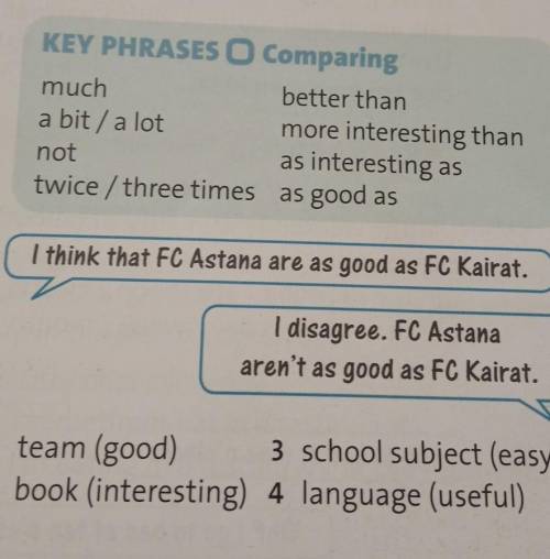 Study the key phrases. Then talk about 1-4 with a partner.