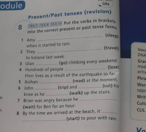 Put the verbs in brackets into the correct present or past tense forms