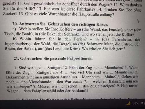 21. Gebrauchen Sie passende Prapositionen.