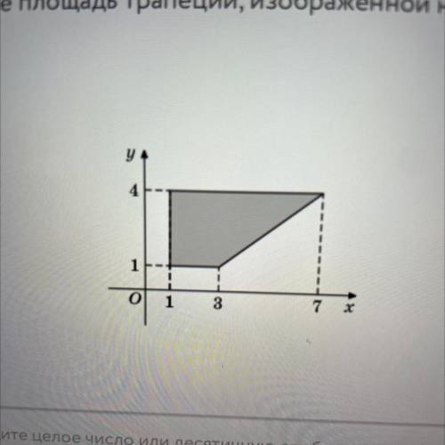 Найдите площадь трапеции, изображенной на рисунке.