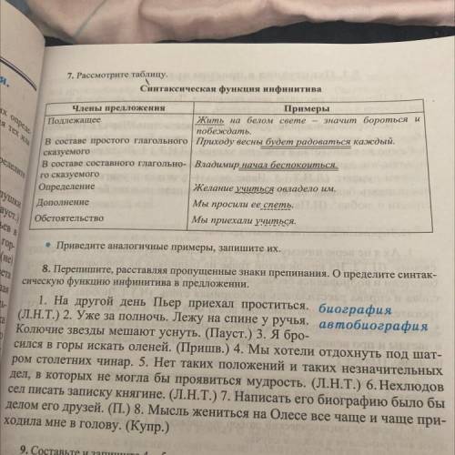 Перепишите расставляя пропущенные знаки препинания определите синтаксическую функцию инфинитива в пр