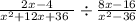 \frac{2x - 4}{ {x}^{2} + 12x + 36 \ } \div \frac{8x - 16}{ {x}^{2} - 36 }