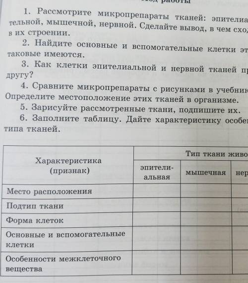 ичия параты Ход работы раты 1. Рассмотрите микропрепараты тканей: эпителиальной, соедини- Дх строени