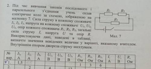 Варіант 1 Експерементальна робота 1 Закони паралельного і послідовного з'єднання провідників потрібн