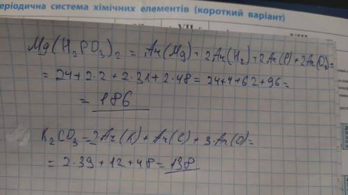 Розрахувати маси речовин формули яких додаються нижче:Mg(H2PO3)2, K2CO3, N2O3, H4B2O7​