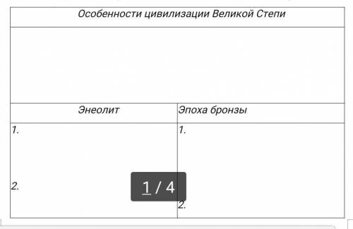 УМОЛЯЮ Используя текст и собственные знания, заполните нижеприведенную таблицу. В Казахстане Энеолит