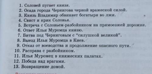 Составь план на тему Илья муромец и соловей разбойник вступление завязка развязка