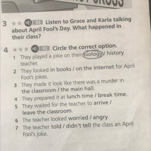 Listen to Grace and Karla talking about April Fool's Day. What happened in their class?