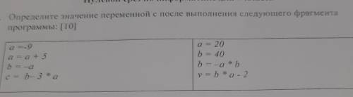 Нулевой срез по што 1. Определите значение переменной с после выполнения следующего фрагмента програ