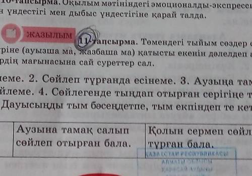 11 тапсырма 17 бет Төмендегі тыйым сөздер сөйлейді6 алып қай түріне (ауызша ма жазбаша ма) қатысты е