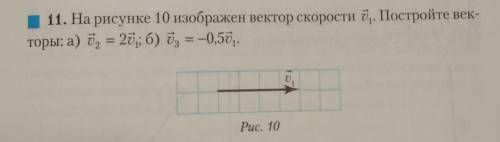 На рисунке 10 изображен вектор скорости u1. Постройте векторы: а) u2=2u1; б)u3=-0,5u1.