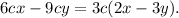 6cx - 9cy = 3c(2x - 3y).