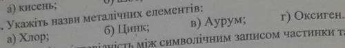 Укажить назви металичних елементив хлор цинк аурум оксиген