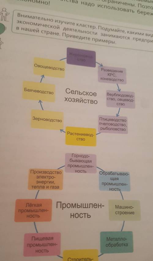 внимательно Изучите кластер Подумайте к каким видам экономической деятельности занимаются предприним