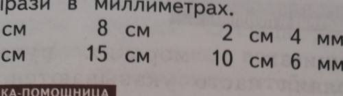 Вырази в миллиметрах (2 см 3 см) не вместилось