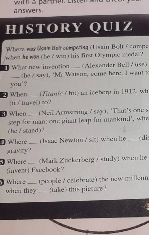 1 What new invention (Alexander Bell / use) when (he / say), 'Mr Watson, come here. I want to see yo