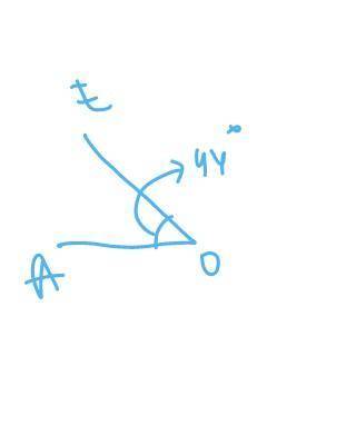 Как начертить угол АОЕ 44°?​