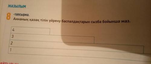 Аннаның қазақ тілін үйрену баспалдақтарын сызба бойынша жаз ... это моя последняя надежда ;-; Мне н