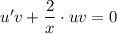 u'v+\dfrac{2}{x}\cdot uv=0