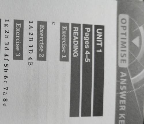 Optimise b1 unit 1 answer key