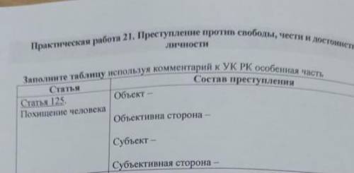 . Только вместо 125 статьи – статья 114 УК РК